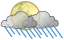 Moderate rain showers